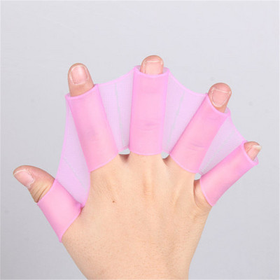 Swimming Finger Fins Learning Swimming Pool Gear Finger Wearing Hand Mesh Fins Row Training Gloves Swimming Pool Paddle