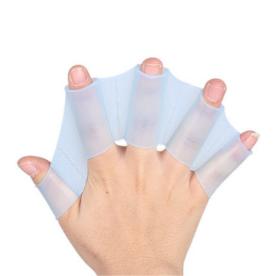 Swimming Finger Fins Learning Swimming Pool Gear Finger Wearing Hand Mesh Fins Row Training Gloves Swimming Pool Paddle