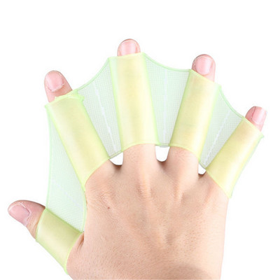 Swimming Finger Fins Learning Swimming Pool Gear Finger Wearing Hand Mesh Fins Row Training Gloves Swimming Pool Paddle