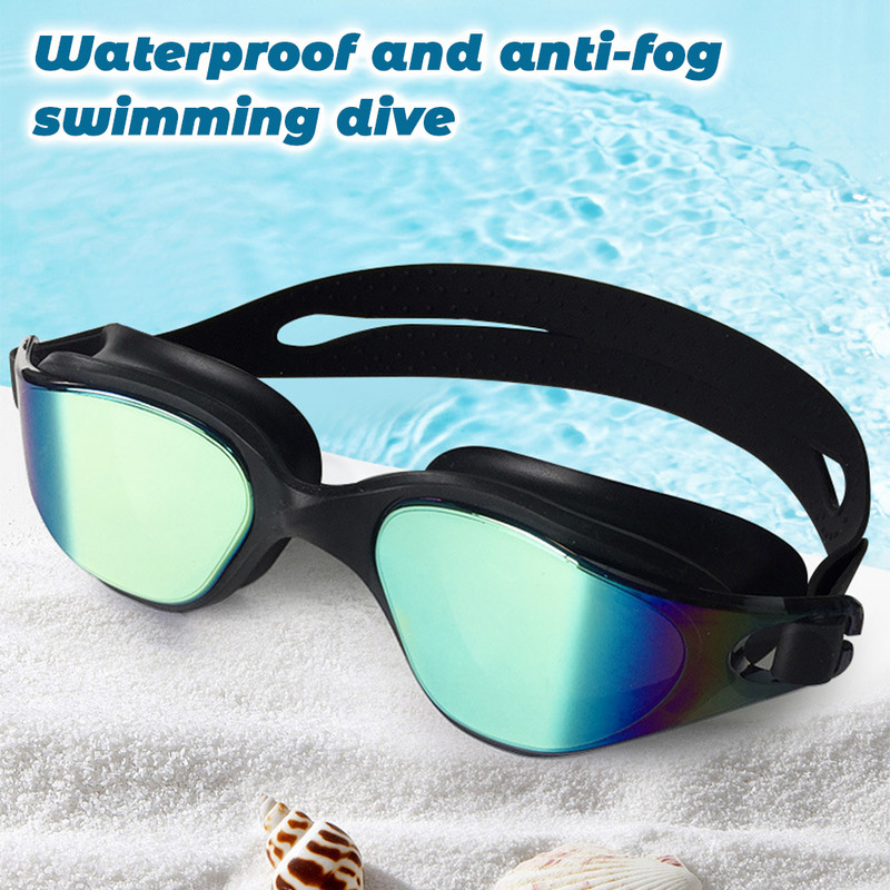 Täiskasvanutele mõeldud galvaniseeritud silikoonist ujumisprillid, UV-kiirguse eest kaitsvad kaitseprillid