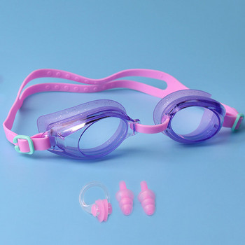 Детски очила за плуване Деца с щипка за нос Тапи за уши Комплект меки силиконови тапи за уши Аксесоари за плувен басейн Очила за гмуркане