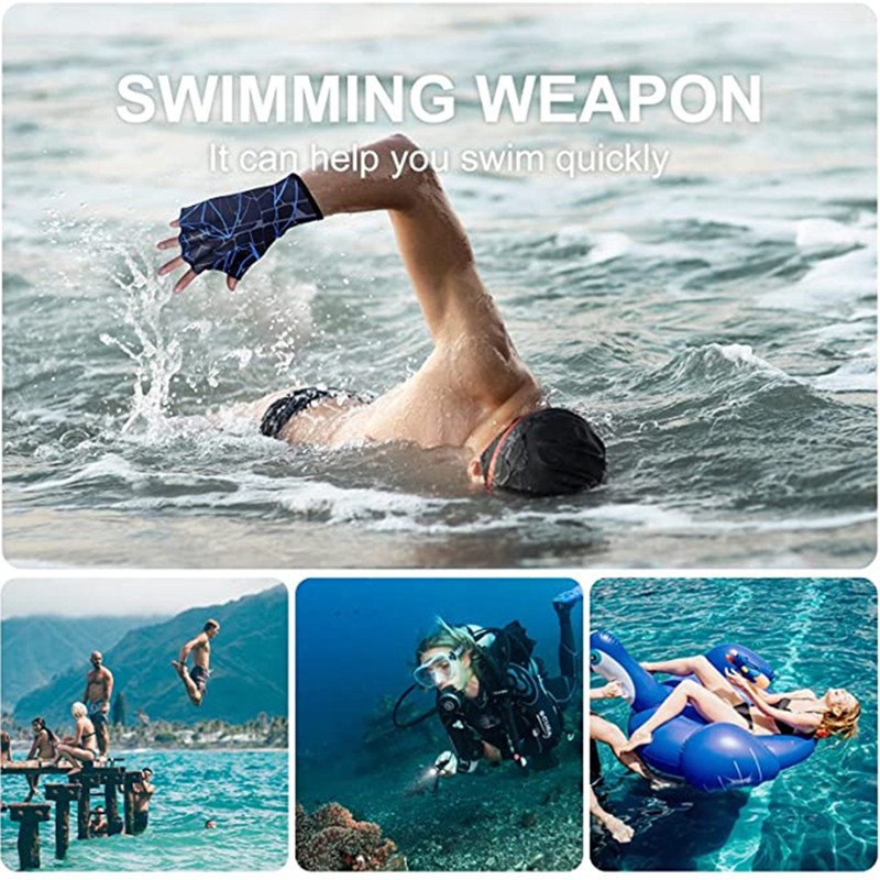 1 pora Unisex varlių tipo plaukimo rankų pelekai, plekšnės, pirštinės pirštinės, plaukimo treniruotės pirštinės pirštinės su juostele irklentėmis, vandens sportas