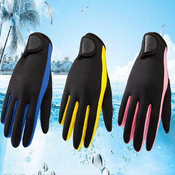 Ръкавици за гмуркане, модни зимни водни спортове, сърф, гмуркане с шнорхел, гмуркане, плуване, устойчиви на студ, топли ръкавици, женски, мъжки, сини M