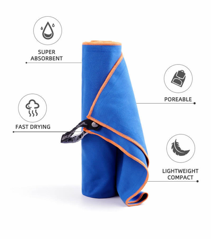 Αθλητική πετσέτα μικροϊνών Quick Dry Pocket Pocket Portable Υπερελαφρύ απορροφητικό μεγάλες πετσέτες για κολύμπι Γυμναστήριο Γυμναστήριο Yoga Beach