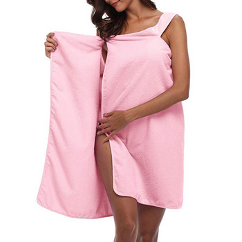 Нов домашен текстил Дамски бързосъхнещи хавлиени кърпи за носене с меки копчета, масивна рокля, абсорбиращи плажни кърпи, халати за плуване, спа