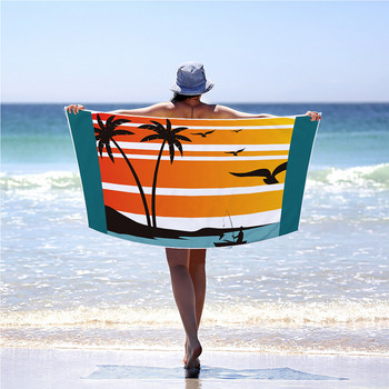 Лятна плажна кърпа за плуване Спорт Фитнес Йога Хавлиена кърпа за баня Щампа безплатна Бързосъхнеща плажна кърпа Микрофибърна кърпа за баня 150x75cm #t2p