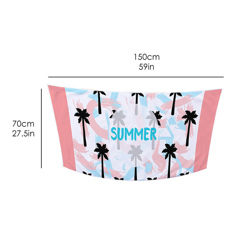 Suvine ujumine Rannarätik Sport Fitness Jooga Vannirätik Prinditud Tasuta Kiire Kuiv Rannarätik Mikrokiust Vann 150x75cm #t2p