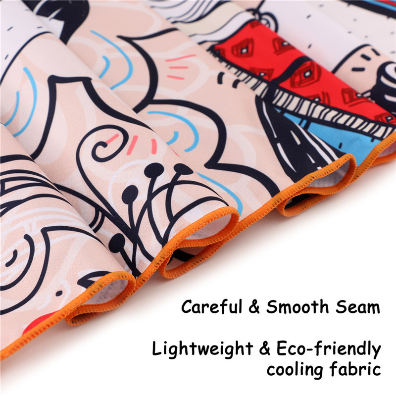 Noi prosoape de înot cu răcire instantanee imprimate Stay Cool Wrap pentru gât pentru camping, sală, antrenament, yoga, înot, alergare, surf, pătură