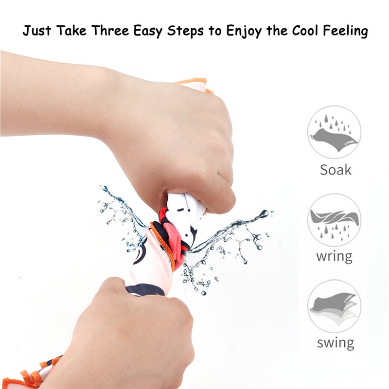 Noi prosoape de înot cu răcire instantanee imprimate Stay Cool Wrap pentru gât pentru camping, sală, antrenament, yoga, înot, alergare, surf, pătură