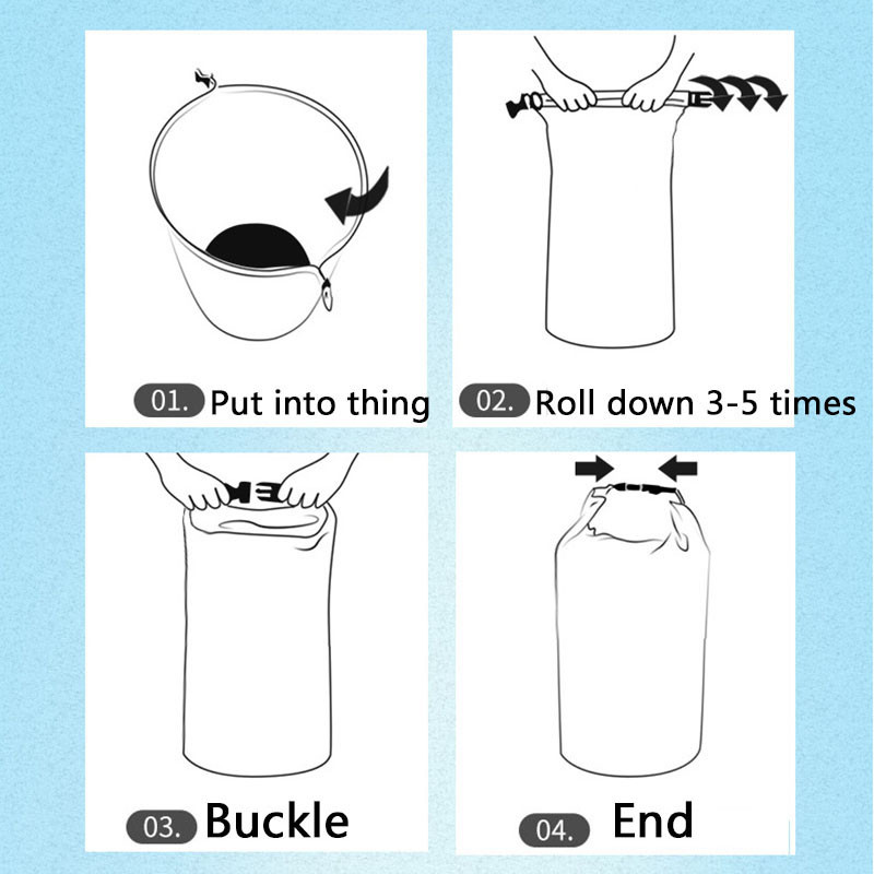 Lauko sausas vandeniui atsparus krepšys Sausas krepšys Vandeniui atsparus plūduriuojantis sausos įrangos krepšiai, skirti plaukiojimui žvejybai plaustais plaukioti 5L/10L/20L/40L/70