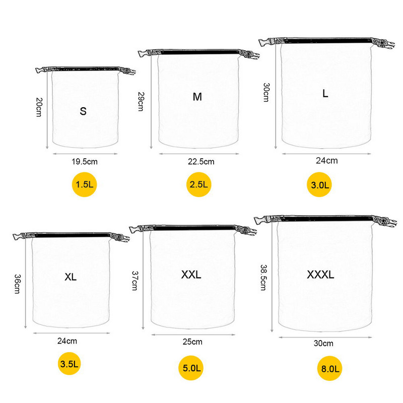 3 tk/6 tk välistingimustes veekindel kott kuivkott Veekindel kuiv seljakoti hoiukott triivimiseks paadisõiduks ujuv süstarand
