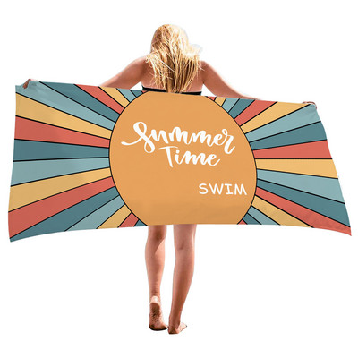 Nyári párna úszás strandtörölköző sport fitnesz fürdőlepedő nyomtatott gyorsan száradó strandtörölköző mikroszálas fürdő #t2g