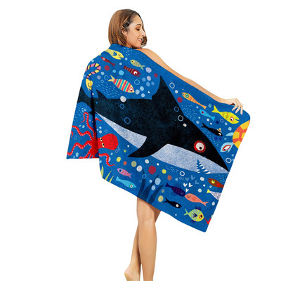 Állatnyomtatott strandtörölköző kültéri vízi sportokhoz úszófürdő gyorsan száradó törölköző mikroszálas strandtörölköző nyomtatott törölköző #t2p