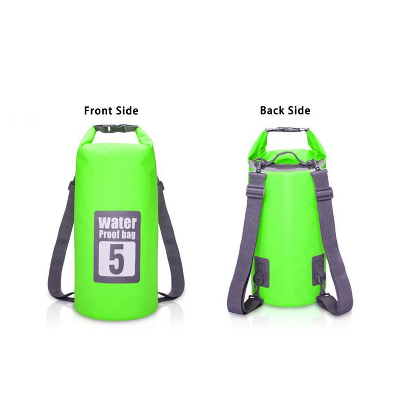 1 vnt. 5L lauko PVC vandeniui atspari sausa kuprinė Vandenyje plūduriuojantis maišelis su ritininiu maišeliu, skirtas plaukiojimui baidarėmis, plaustais, valtimis, žygiams upe