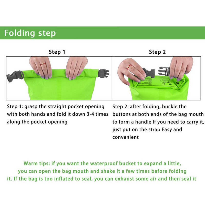 1 vnt. 5L lauko PVC vandeniui atspari sausa kuprinė Vandenyje plūduriuojantis maišelis su ritininiu maišeliu, skirtas plaukiojimui baidarėmis, plaustais, valtimis, žygiams upe