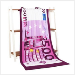 100 500 200 EURO Dollar Design fürdőlepedő Mikroszálas nyomtatási tevékenység Haj szuperlágy víz,70*140cm,