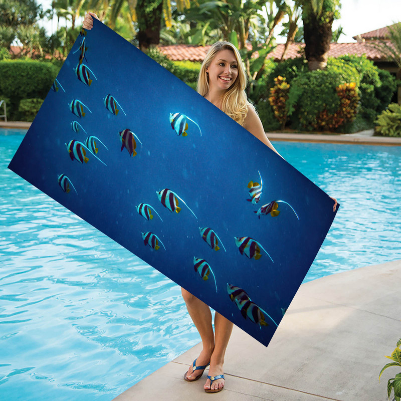 Gyorsan száradó mikroszálas fürdőlepedők 75*150cm Strandtörölköző Nagy Sport Törölközők Kempingtartozékok 1db #t2g