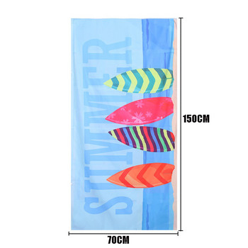 70x150cm Бързосъхнещи микрофибърни кърпи Преносима плажна кърпа Пончо Супер абсорбираща плувна кърпа за баня за спортно плуване на открито