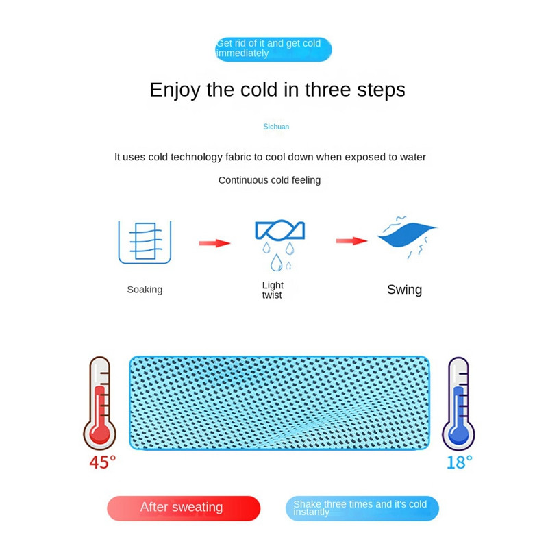 Ručnik od ledene svile Sport Instant Cooling Ručnik od leda Prijenosni ručnik za vanjska putovanja Fitness Trčanje Ručnik za plivanje Silikonska torba