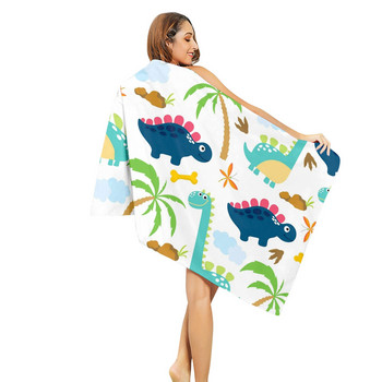 Плажна кърпа с щампа с карикатура Водни спортове на открито Плуване кърпа за баня Бързосъхнеща кърпа Плажна щампа от микрофибър #t2p