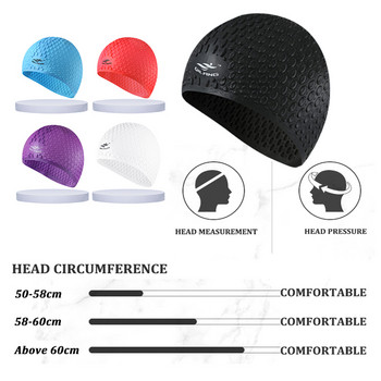 Καπέλο κολύμβησης σιλικόνης 2022 Ανδρικά Γυναικεία Καπέλο κολύμβησης για ενήλικες Υψηλή ελαστική προστασία Αυτιών μακριά μαλλιά Αθλητικά υπερλεπτά σκουφάκια