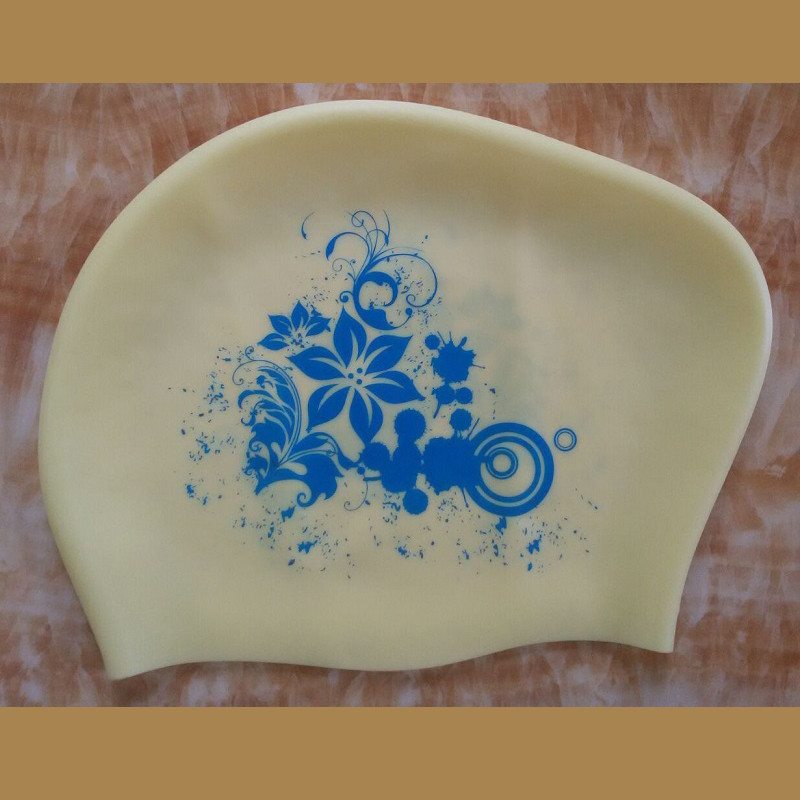 Moteriškos silikoninės vandeniui atsparios plaukimo kepuraitės moteriškos ilgų plaukų apsaugos Aukštos elastinės plaukimo kepuraitės nardymui baseine Nemokamas dydis