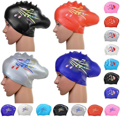 Long hair Swimming Cap for Women Extra Large Rubber Silicone Waterproof Girls Swim Pool Hat Equipment Professional Diving Caps