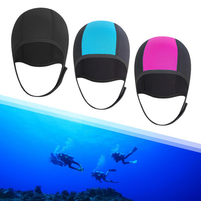 Неопрен 2,5 мм удебелен гмуркане зимно плуване защита защита шапки за уши шапки бански екипировка за мъже жени