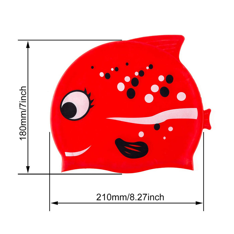 Plaukimo kepurė plaukimo kepurė Animacinis filmukas Žuvis ryklys Silikoninis vandeniui atsparus vasaros baseino ausų apsauga mergaitei berniukui kūdikiui vaikams