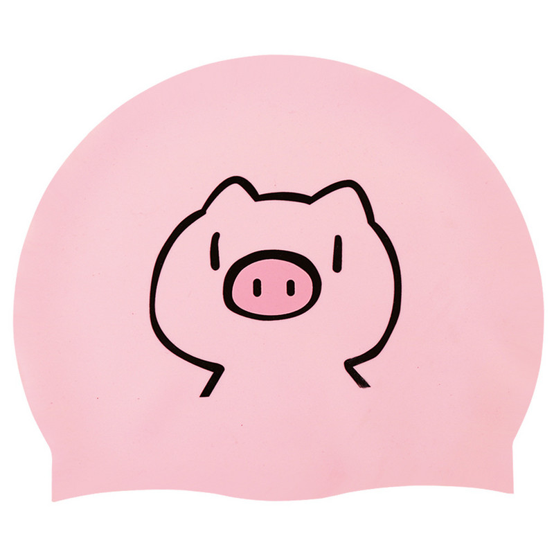 Silikoninė plaukimo kepuraitė suaugusiems vaikams mielo rašto aukšto elastingumo profesionali didelė plaukimo kepurė, vandeniui atspari tėvų ir vaikų plaukimo kepuraitė