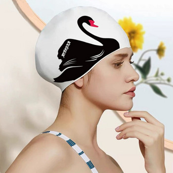 Καπέλο κολύμβησης σιλικόνης για ενήλικες Καπέλο κολύμβησης ελαστικό καπέλο surf Καπέλο μπάνιου Προστασία αυτιών για μακριά μαλλιά Αξεσουάρ πισίνας