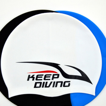 KEEP DIVING Αδιάβροχα σκουφάκια κολύμβησης σιλικόνης για άντρες Γυναικεία μακρυμάλλη Καπέλο κολύμβησης Κάλυμμα αυτιού με κόκαλο πισίνα