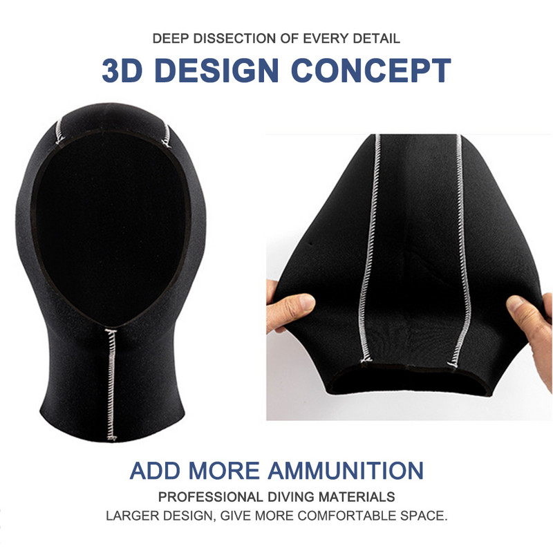 3/5 mm-es neoprén búvárkupuc váll búvársapkával Téli úszás meleg fejjel napvédő szikvízi horgászfelszerelés