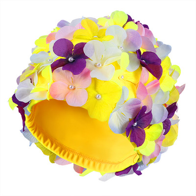Шапка за плуване Swim Flowerfor Hat Caps Floral Petal Басейн за къпане Дамски размери Водоустойчив душ Найлон Три летни шапки 3D