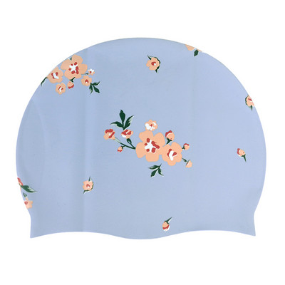 Cască de înot din silicon imprimat cu desene animate, femei, bărbați, impermeabil, păr lung, urechi, protejează șepci de înot pentru fete, copii, lebădă, flamingo