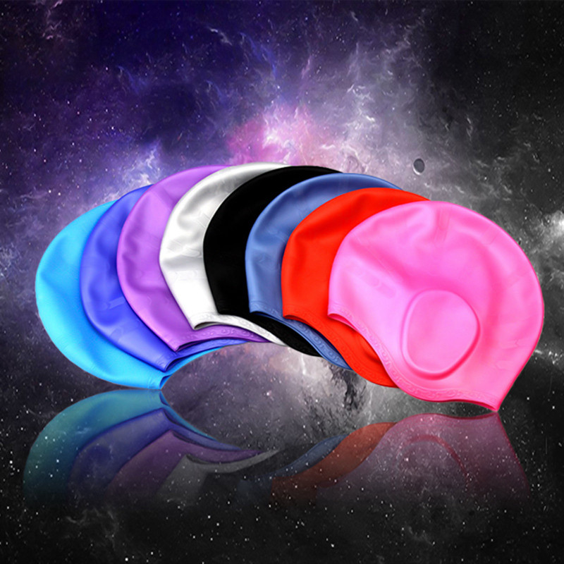 Ujumismüts silikoonist naiste meeste veekindel värviline täiskasvanutele mõeldud pikkade juustega sportlik kõrge elastne ujumisbasseini müts