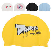 Pikkade juustega ujumismüts, trükitud veekindel, libisemisvastase triibuga silikoonist ujumismüts täiskasvanutele