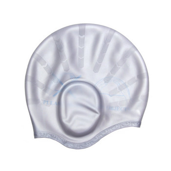 шапка за плуване за защита на ушите силиконови шапки водоустойчива еластична екипировка за басейн със свободен размер добро качество 6 цвята изберете B43002