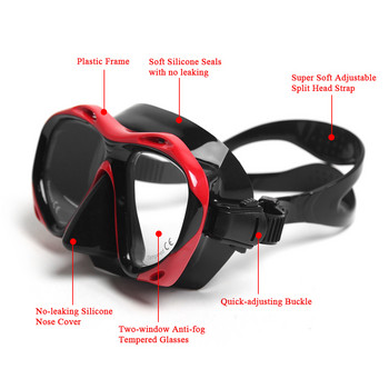 Επαγγελματικός εξοπλισμός μάσκας κατάδυσης από σιλικόνη με αναπνευστήρα Ενήλικες κατά της ομίχλης Αδιάβροχα γυαλιά κολύμβησης/κατάδυσης Ανδρικά γυαλιά