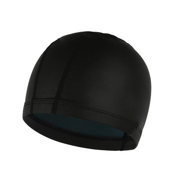 PU материал плувна шапка Силиконова шапка Водоустойчива еластична плувна шапка със свободен размер за мъже и жени 5 цвята супер лека B43001