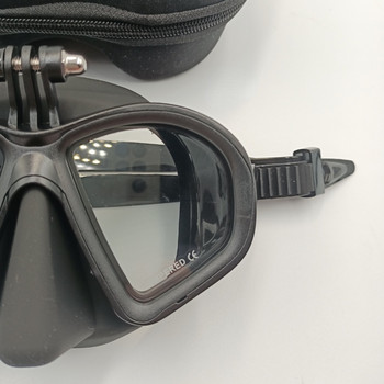 Wet Gopro Mount Μάσκα κατάδυσης χαμηλού όγκου Tempered Glass Μάσκα κατάδυσης τύπου J Σετ μάσκα κατάδυσης με αναπνευστήρα με βάση κάμερας μαύρο