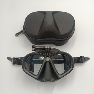 Wet Gopro Mount Μάσκα κατάδυσης χαμηλού όγκου Tempered Glass Μάσκα κατάδυσης τύπου J Σετ μάσκα κατάδυσης με αναπνευστήρα με βάση κάμερας μαύρο