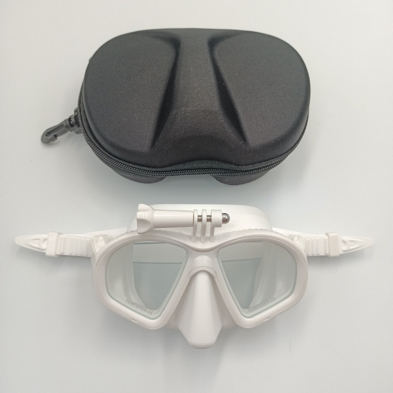 „Wet Gopro Mount“ mažo tūrio nardymo kaukė Grūdinto stiklo „Freeddive“ kaukė J tipo nardymo kaukės, nardymo su vamzdeliu rinkinys su fotoaparato laikikliu juodas