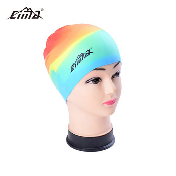 Σκουπάκι κολύμβησης ενηλίκων ανδρικό γυναικείο Ελαστικό αδιάβροχο καπέλο σιλικόνης πισίνας Προστασία αυτιών μακριά μαλλιά Αθλητικό πολύχρωμο εφηβικό καπέλο καταδύσεων