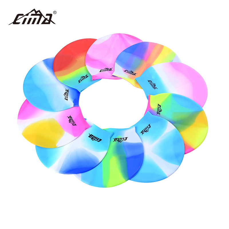 Felnőtt úszósapka férfi női elasztikus vízálló szilikon úszómedence sapka fülvédő hosszú haj sport színes tizenéves búvársapka