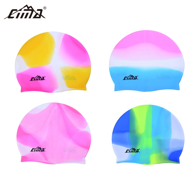 Felnőtt úszósapka férfi női elasztikus vízálló szilikon úszómedence sapka fülvédő hosszú haj sport színes tizenéves búvársapka