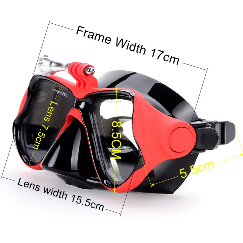 Sukeldumismask Gopro kinnitusega kaamerale Gopro Hero Hd 4,3+,3,2,1, Sj4000 Sj5000 Camera Go Pro