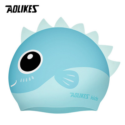 AOLIKES új úszósapka medencéhez aranyos rajzfilm gyerekeknek vízálló fülvédő hosszú haj fiú lány lány sport úszósapka
