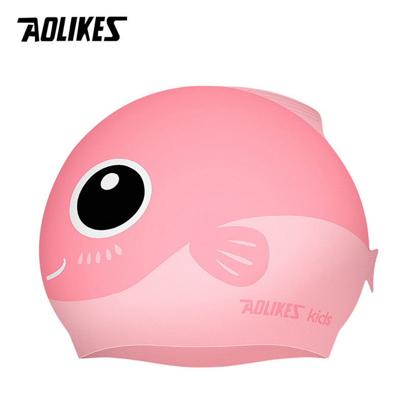 AOLIKES új úszósapka medencéhez aranyos rajzfilm gyerekeknek vízálló fülvédő hosszú haj fiú lány lány sport úszósapka