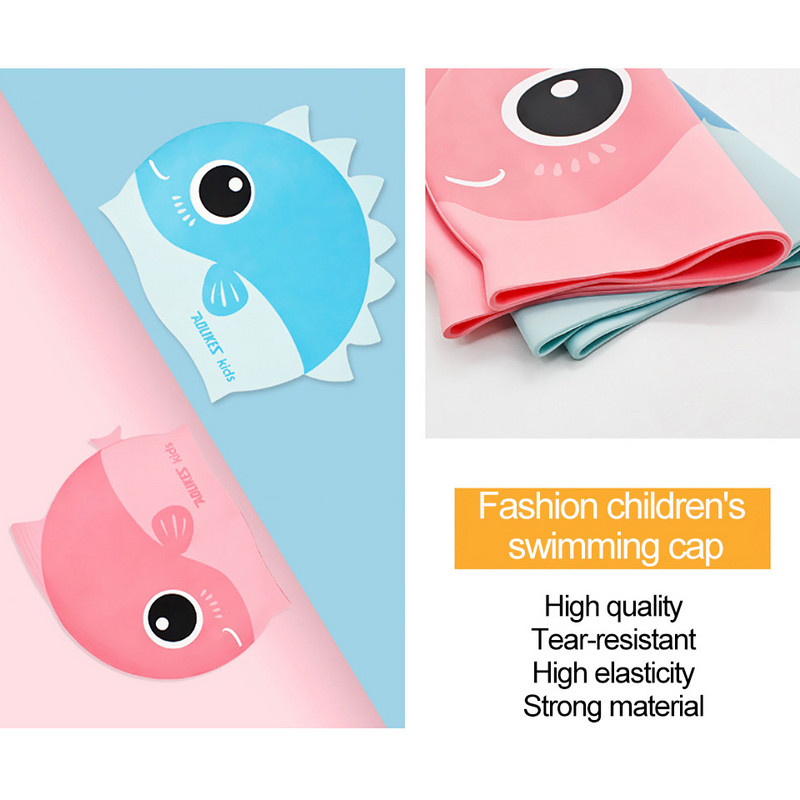 AOLIKES új úszósapka medencéhez aranyos rajzfilm gyerekeknek vízálló fülvédő hosszú haj fiú lány lány sport úszósapka